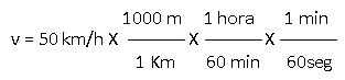 Antes de mais, verifica-se a necessidade de converter a velocidade em km/h para m/seg., cujo cálculo poderá ser efetuado através da seguinte fórmula