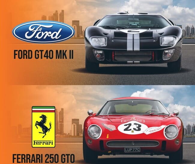 How many were made Ford GT40 vs Ferrari 250 GTO
