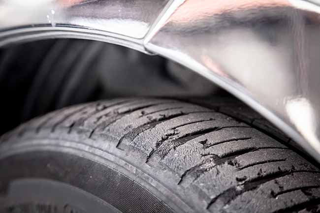 Old, worn-out and dry tyres can make your car shudder.