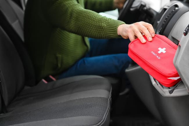  What should be in a car first aid kit